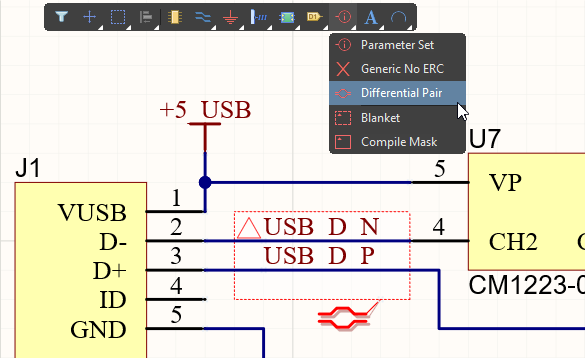altium differential pair schematic