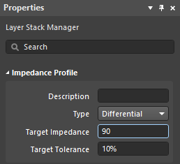 altium impedance profile step 3 properties differential 90