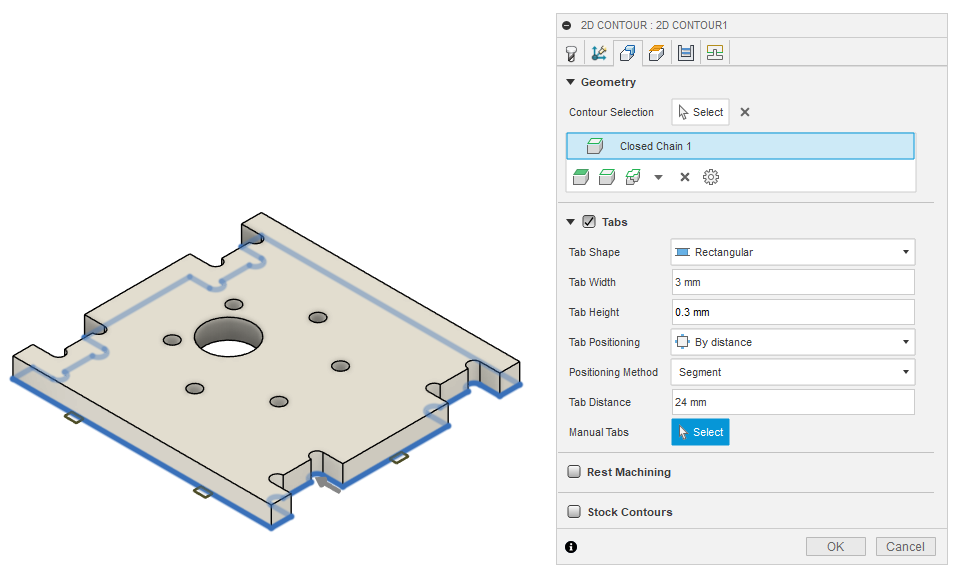 fusion 360 cam contour geometry