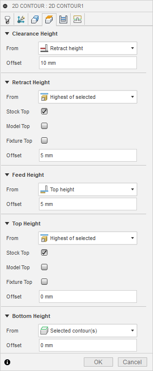 fusion 360 cam contour heights