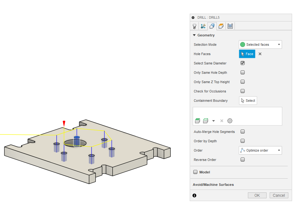 fusion 360 cam drill geometry