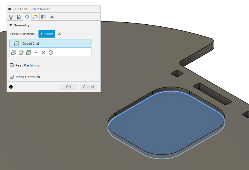 fusion 360 cam pocket geometry