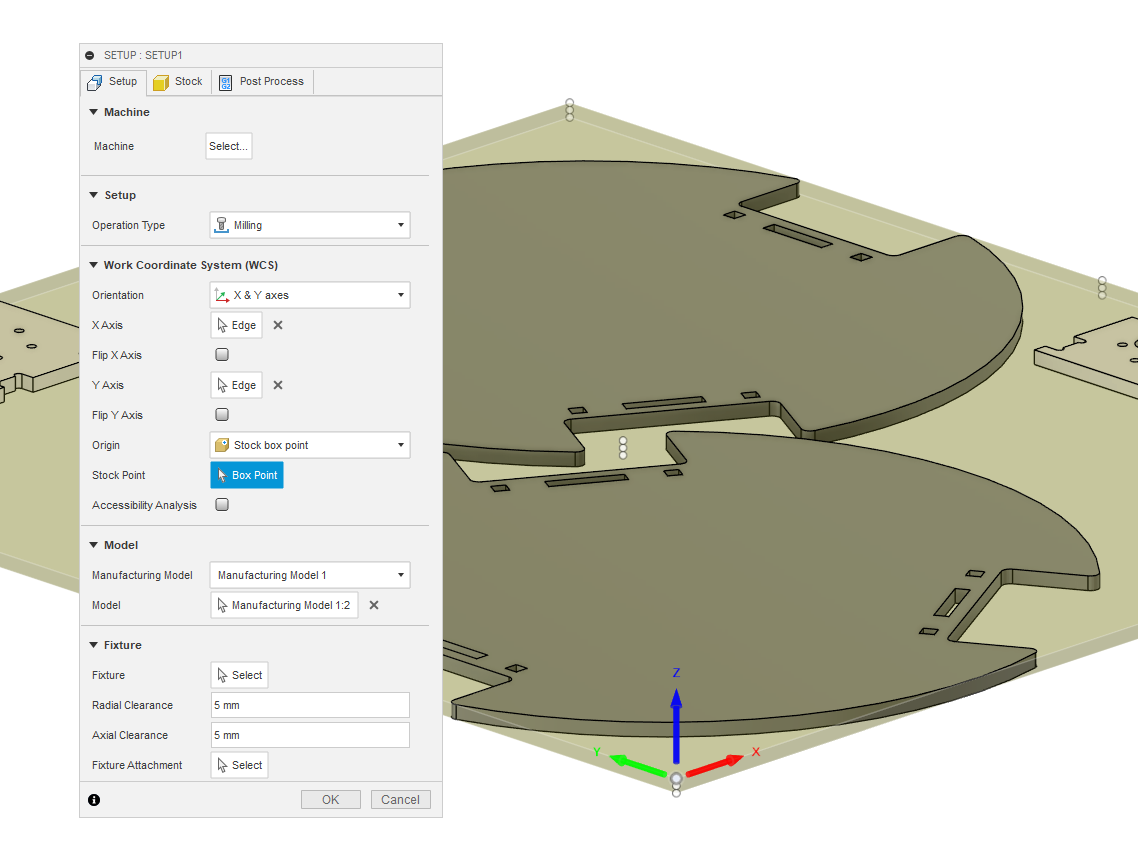 fusion 360 cam setup settings