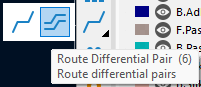 kicad differential pair routing button