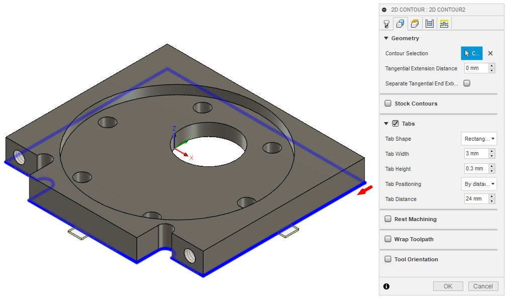 fusion 360 cam contour geometry