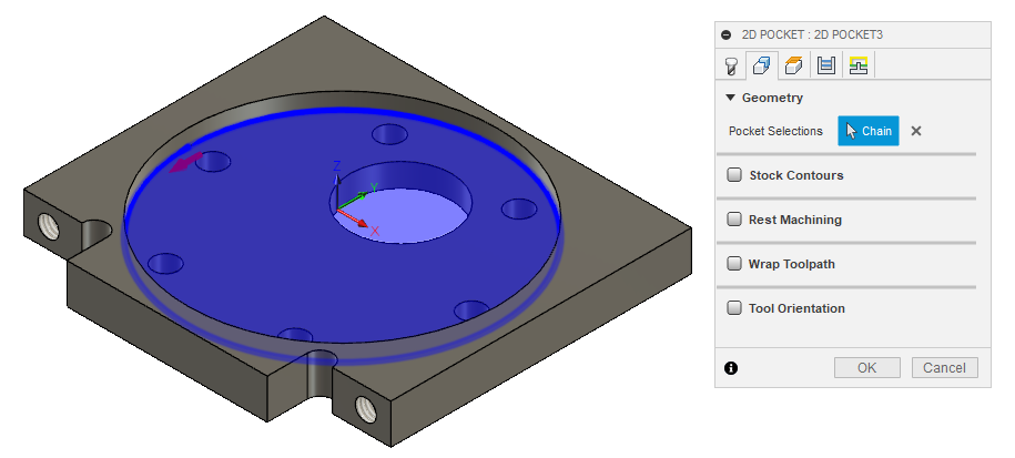 fusion 360 cam pocket geometry