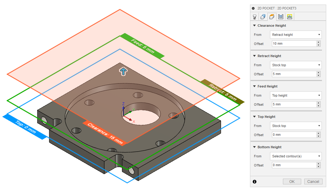 fusion 360 cam pocket heights