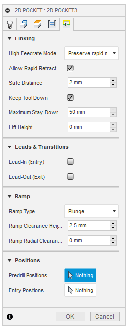 fusion 360 cam pocket linking