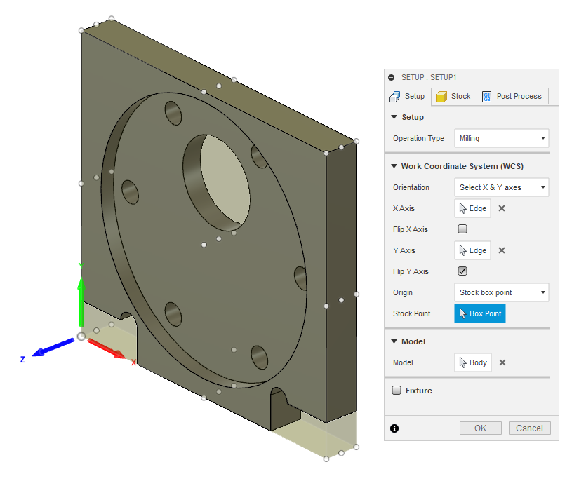 fusion 360 cam setup settings