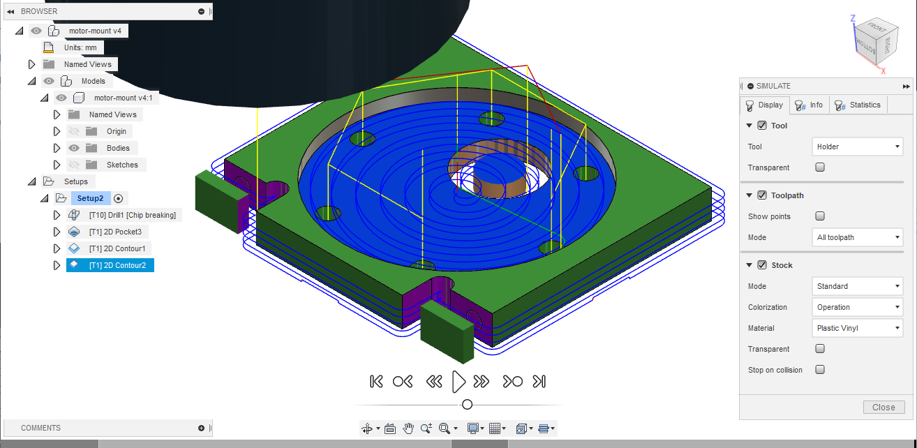 fusion 360 cam simulation stock