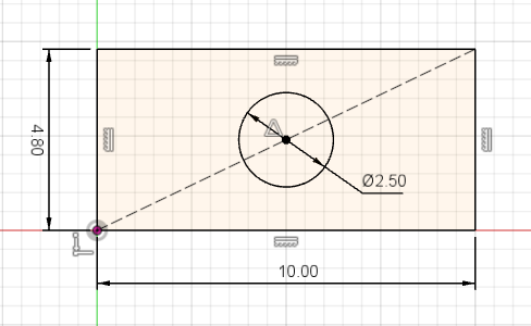 mechanical design construction line center hole