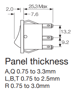 mechanical design switch panel thickness